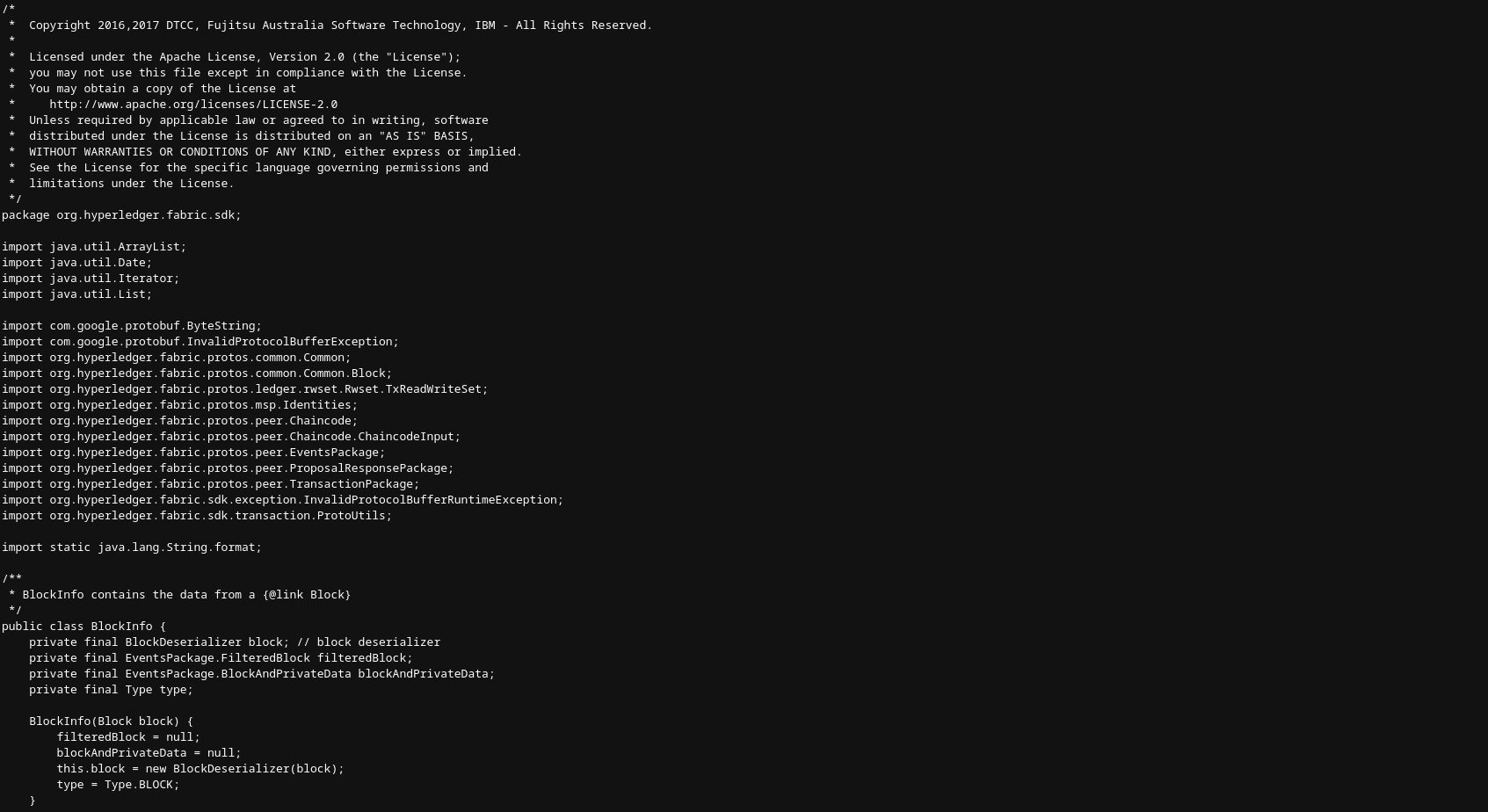 El lenguaje de programación Java tiene un lugar especial en el proyecto Hyperledger