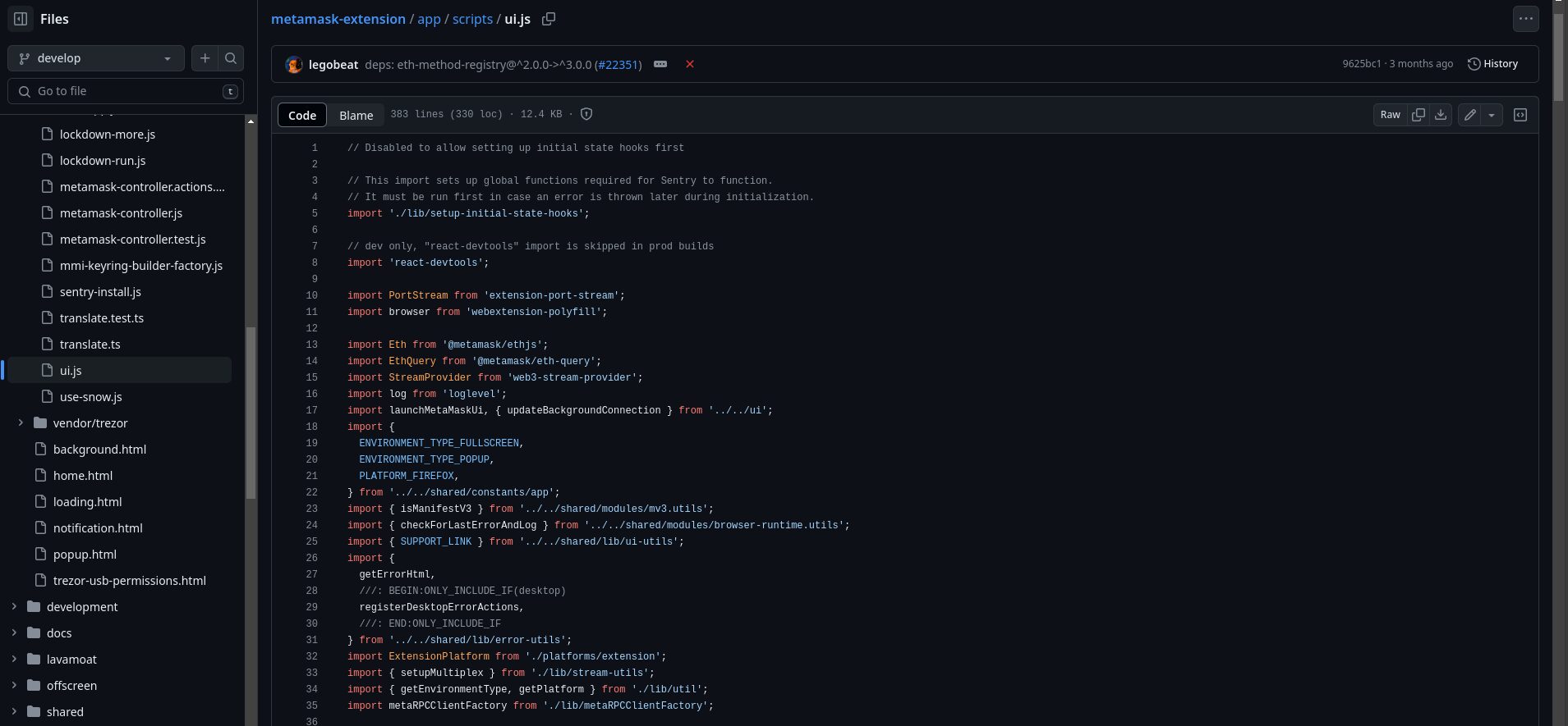 Metamask hace un uso intensivo de JavaScript
