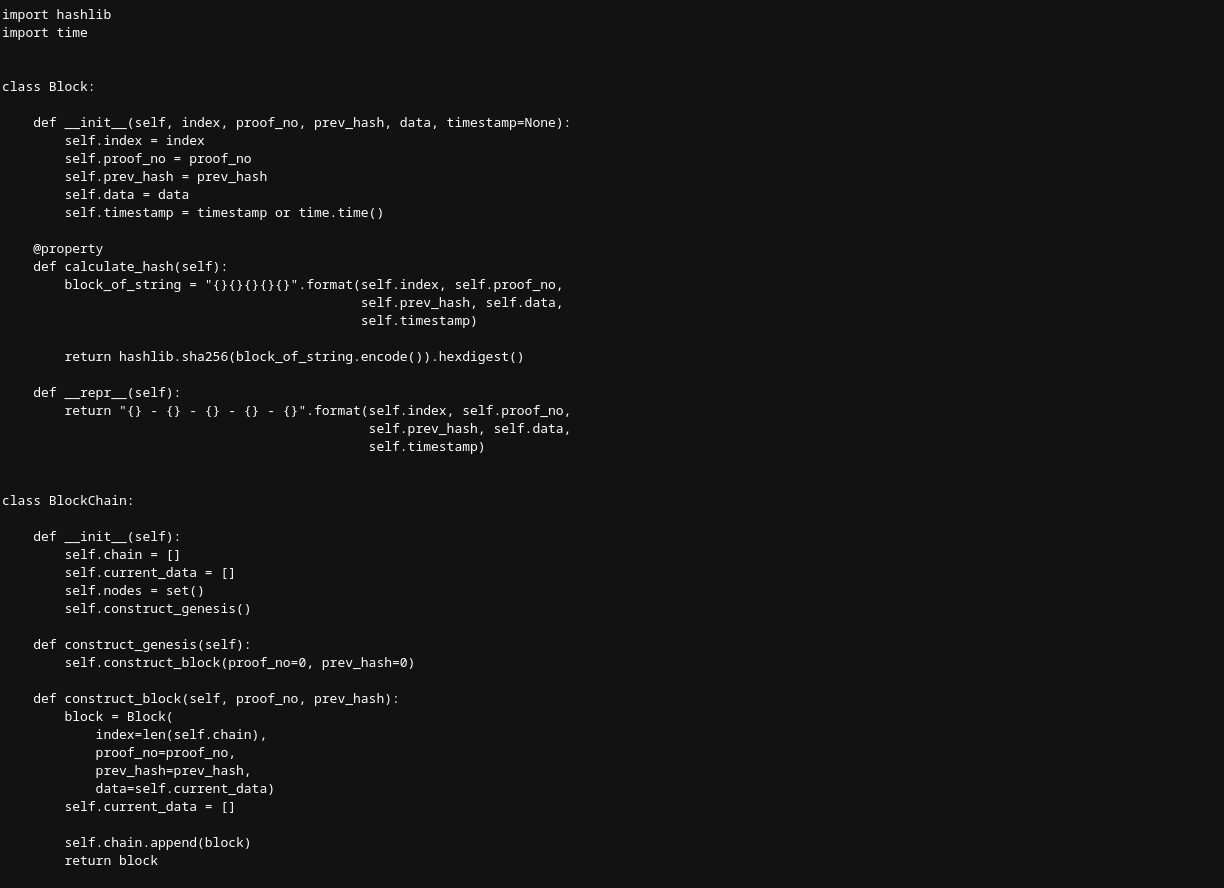 Python es un lenguaje de programación tan potente que en pocas líneas te haces una blockchain