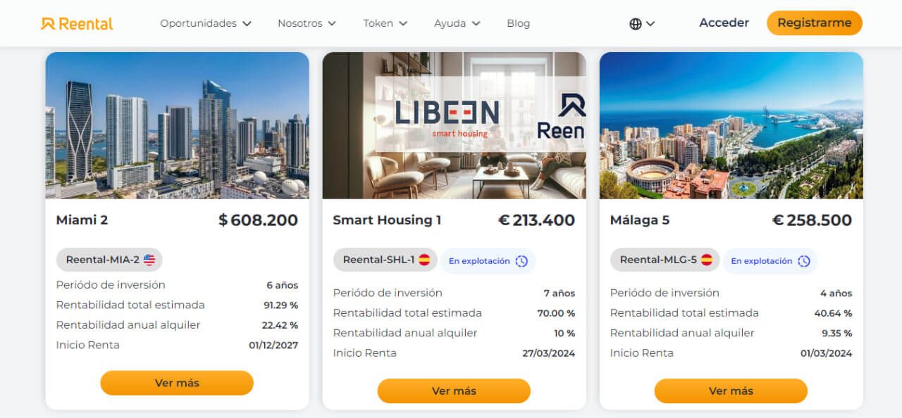 Reental blockchain tokenización