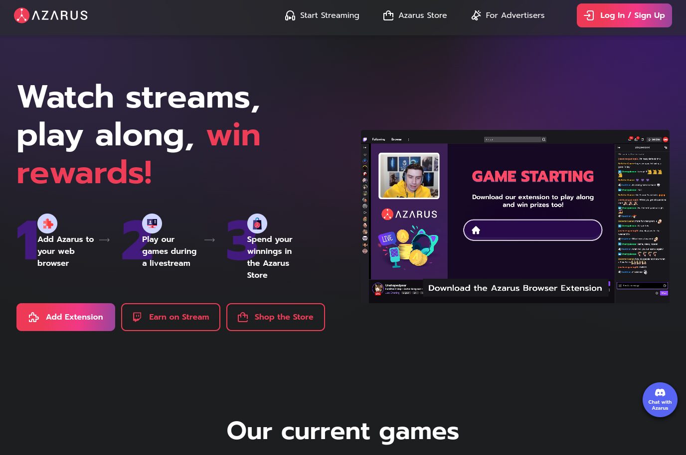 Azarus es una potente plataforma gaming Web3 con streaming y markeplace