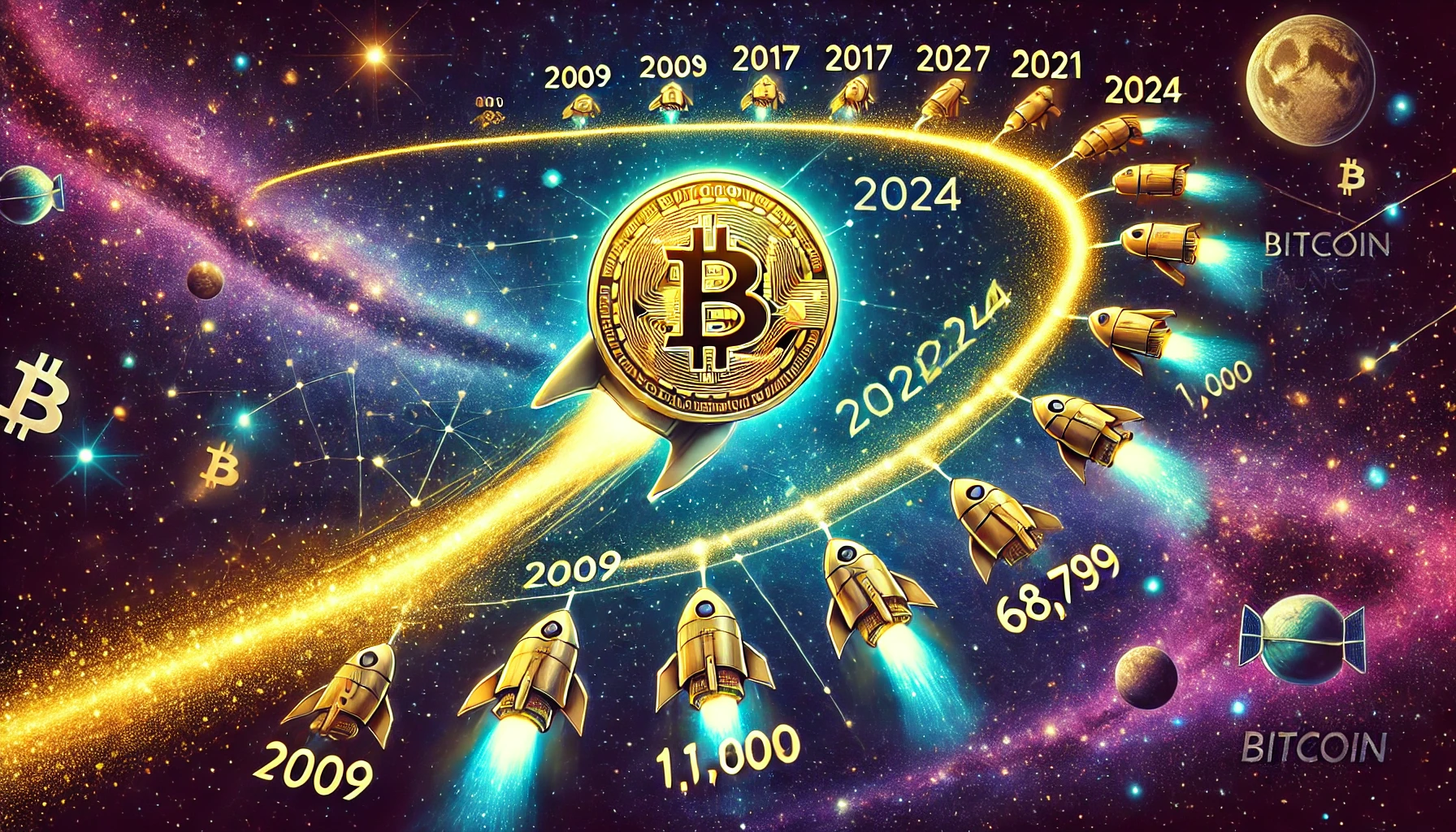 Hitos del precio de bitcoin hasta llegar a los $100.000 de 2024