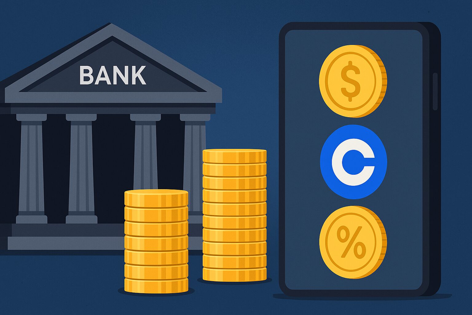 Coinbase reta a la bancos con stablecoins con intereses para usuarios
