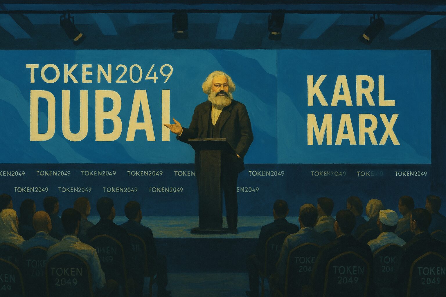 Las DeFi son el casino del capitalismo digital dice Karl Marx en Token2049