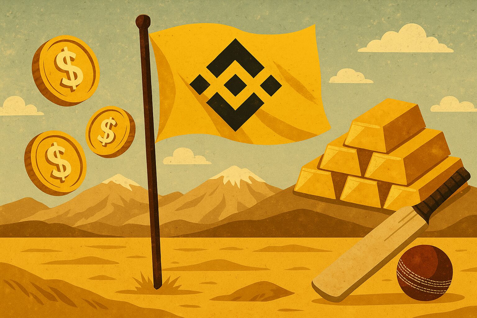 Asia Central bajo la bandera de Binance con stablecoins, oro y cricket