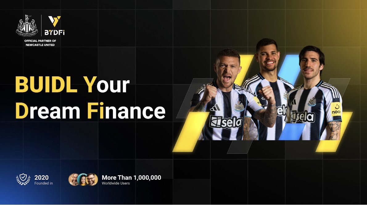 BUIDL, no es error tipográfico: BYDFi comparte la historia de su eslogan en St. James’Park