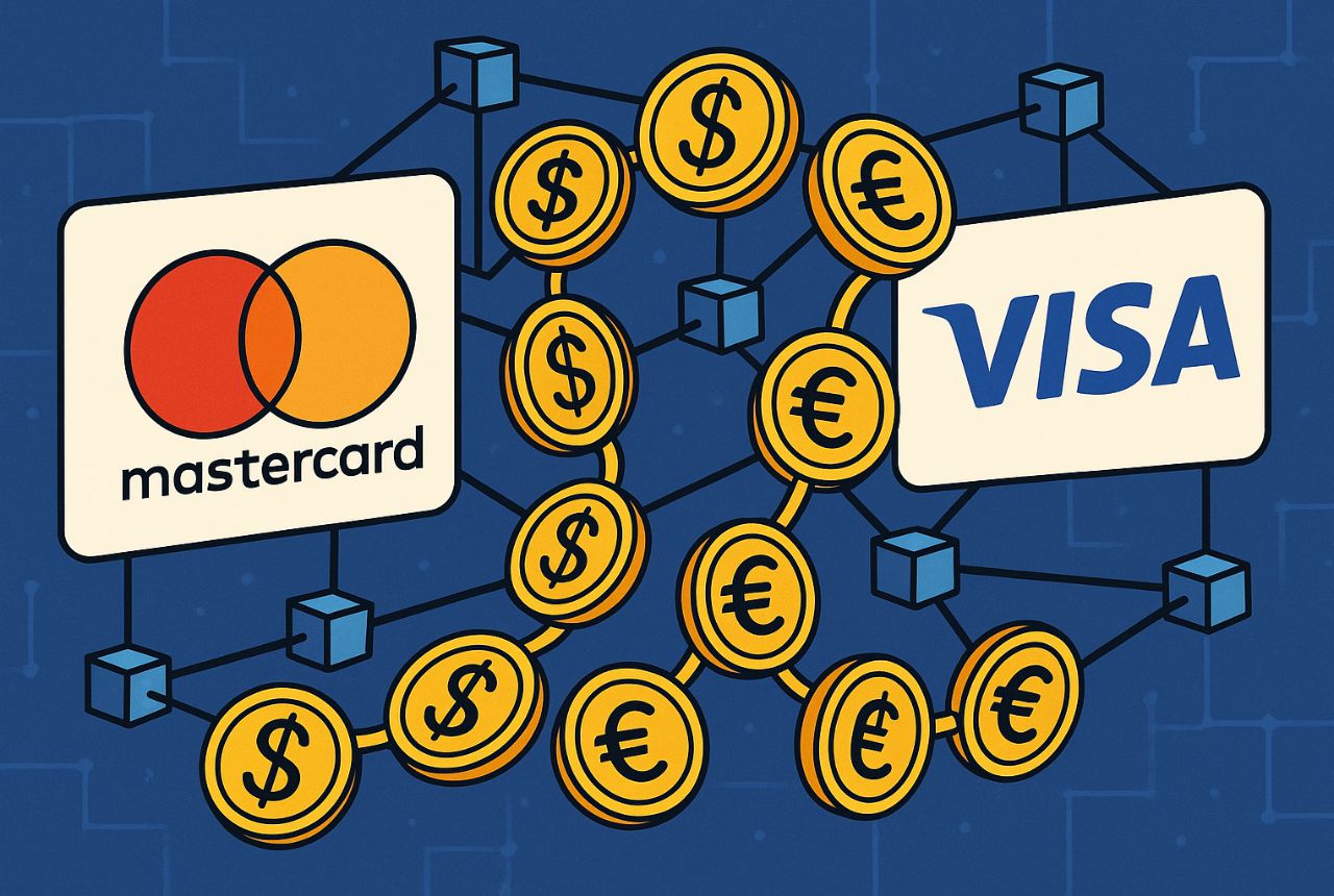 Estas son las blockchains y stablecoins adoptadas por Visa y Mastercard