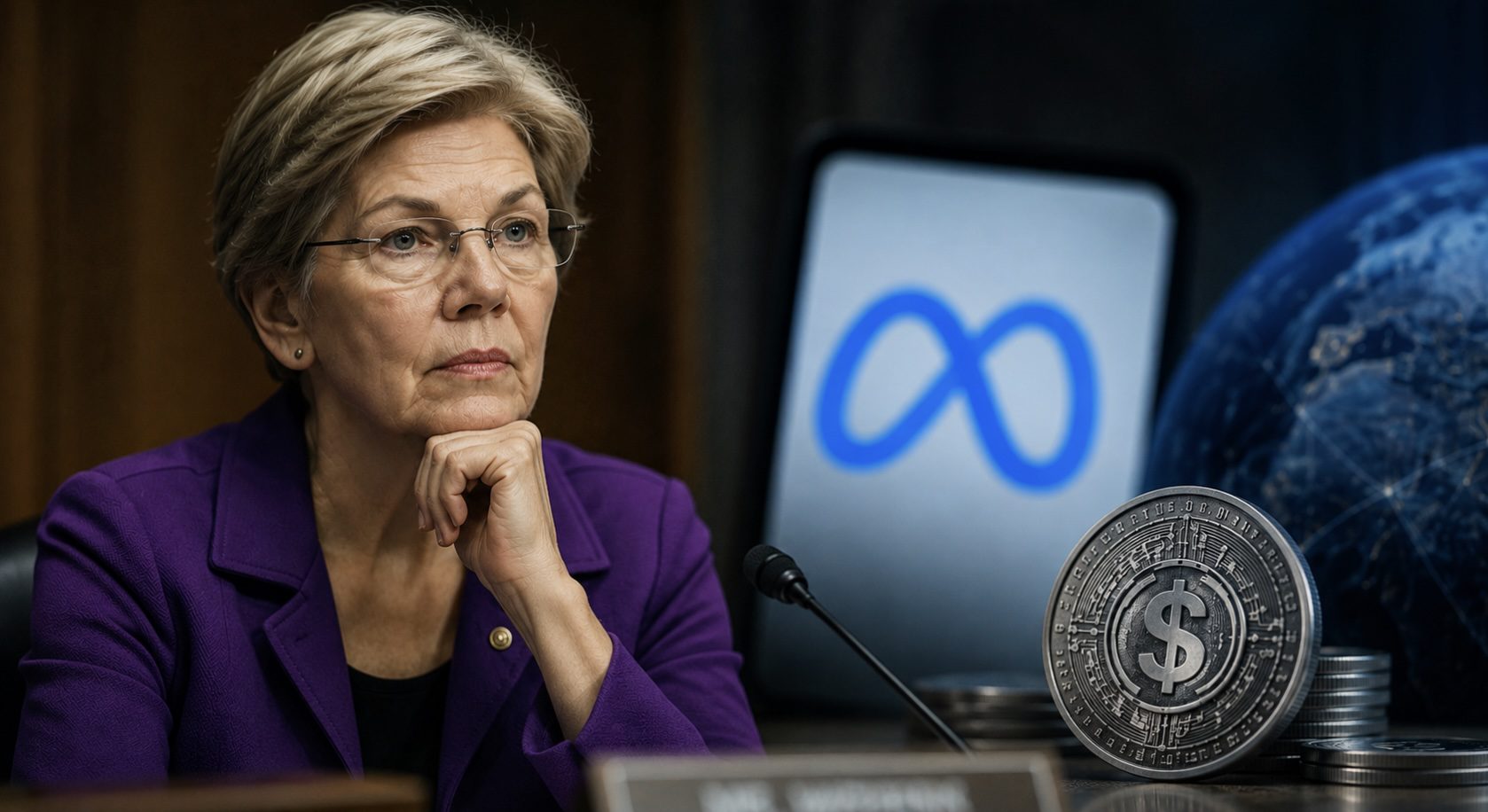 Warren pide cuentas a Meta por el uso de la stablecoin USDC