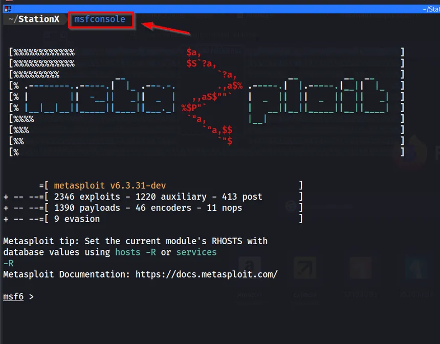 Vistazo a la consola de ataque de Metasploit Vistazo a la consola de ataque de Metasploit