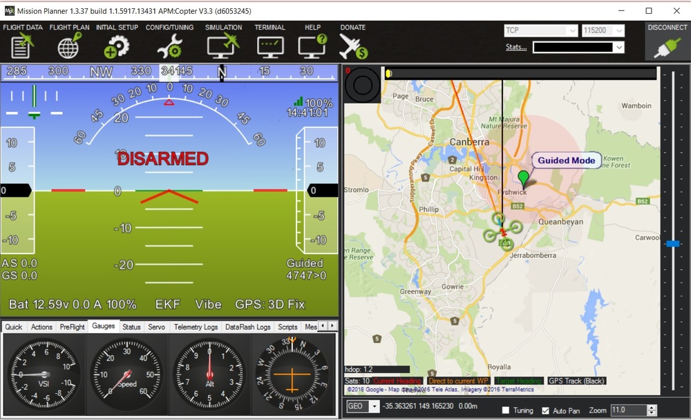 Interfaz del Planner de ArduPilot, con el fin de crear rutas de vuelo autónomas para los drones Interfaz del Planner de ArduPilot, con el fin de crear rutas de vuelo autónomas para los drones