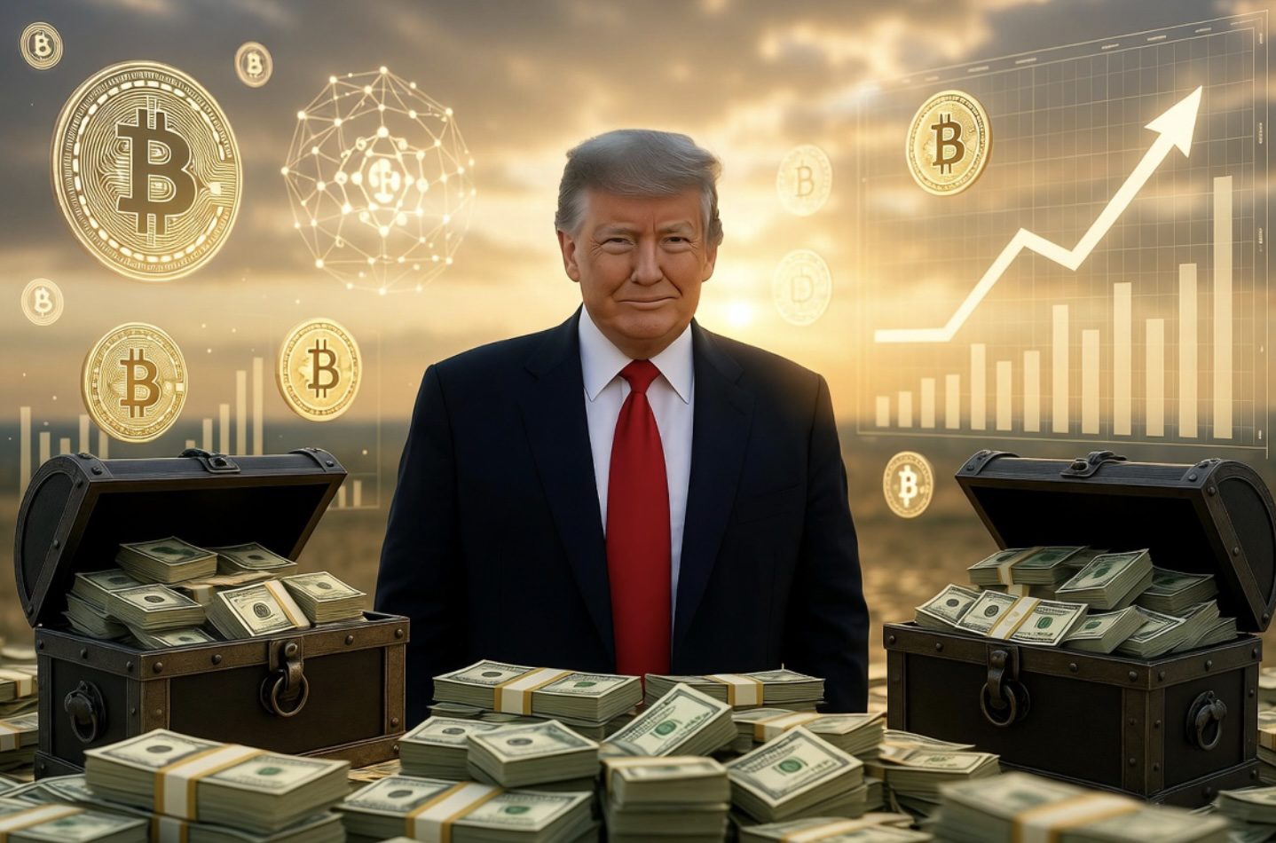 Trump declara más de 1.230 millones de dólares en negocios cripto en 2025