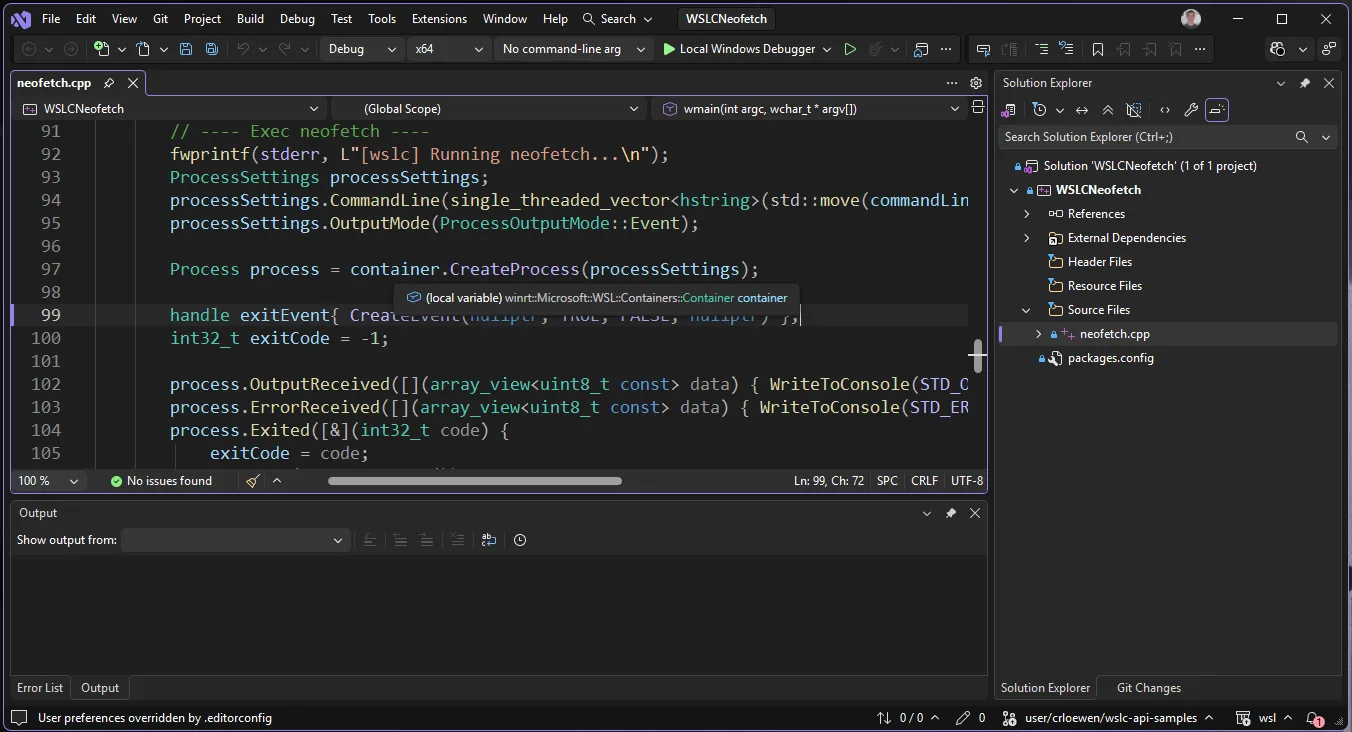 Integración API demostrada en Visual Studio Code